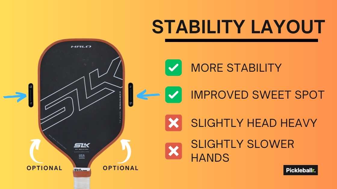 Pickleball lead tape layout for more stability