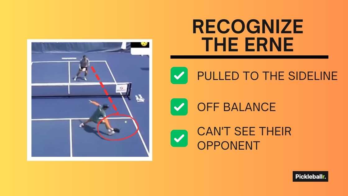 How to identify the right moment to hit the erne shot in pickleball